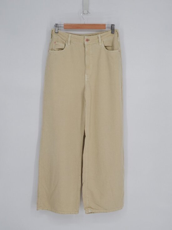 Pilcro Pants - Anthropologie Pilcro The Annie Wide Leg Jeans 29 Natural Khaki Baggy High Rise